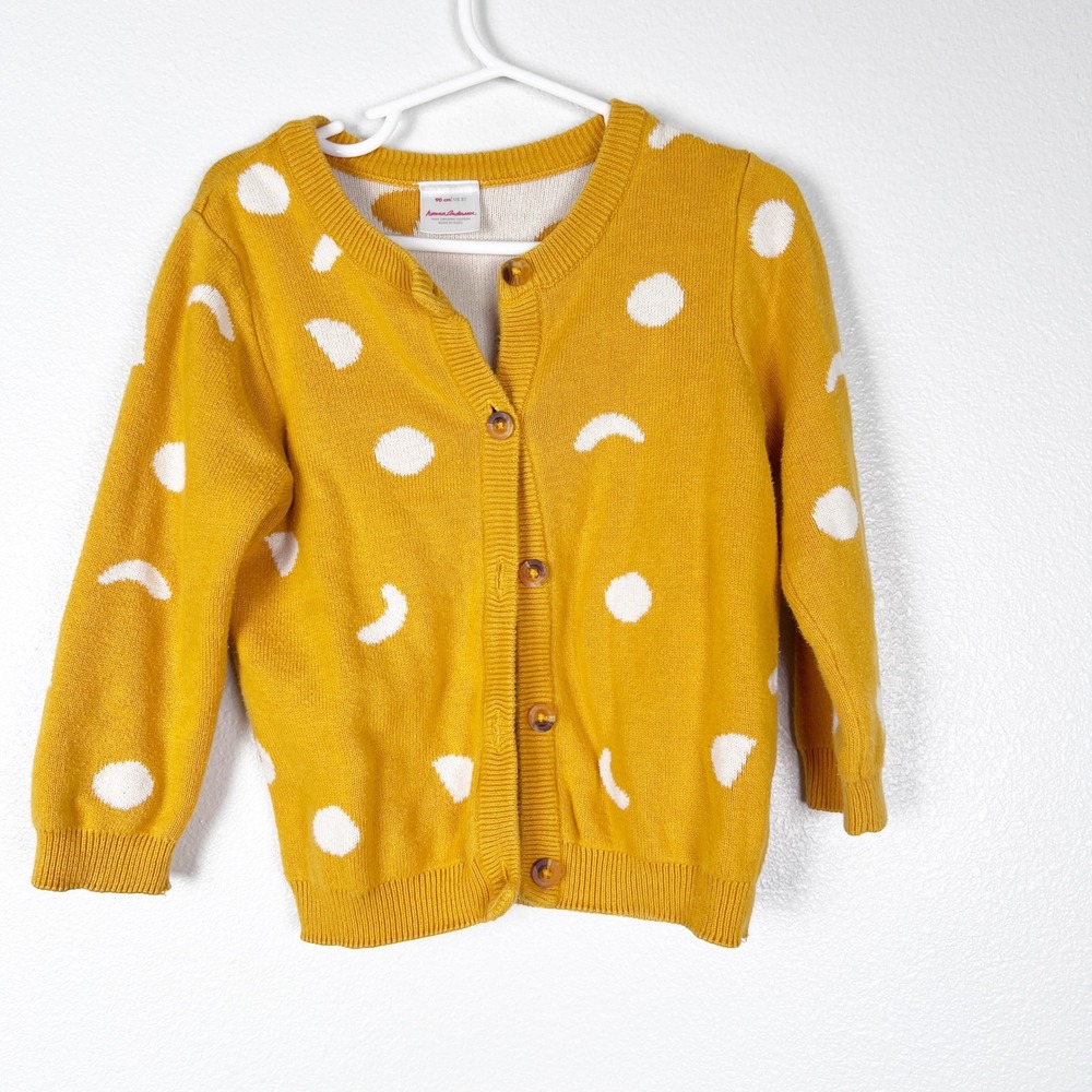 Hanna Andersson Girls Knit Cardigan Yellow Sz 3T